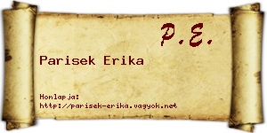 Parisek Erika névjegykártya